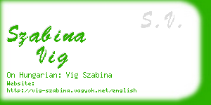 szabina vig business card